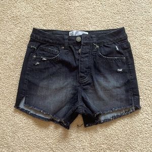 Vintage high rise black jean shorts